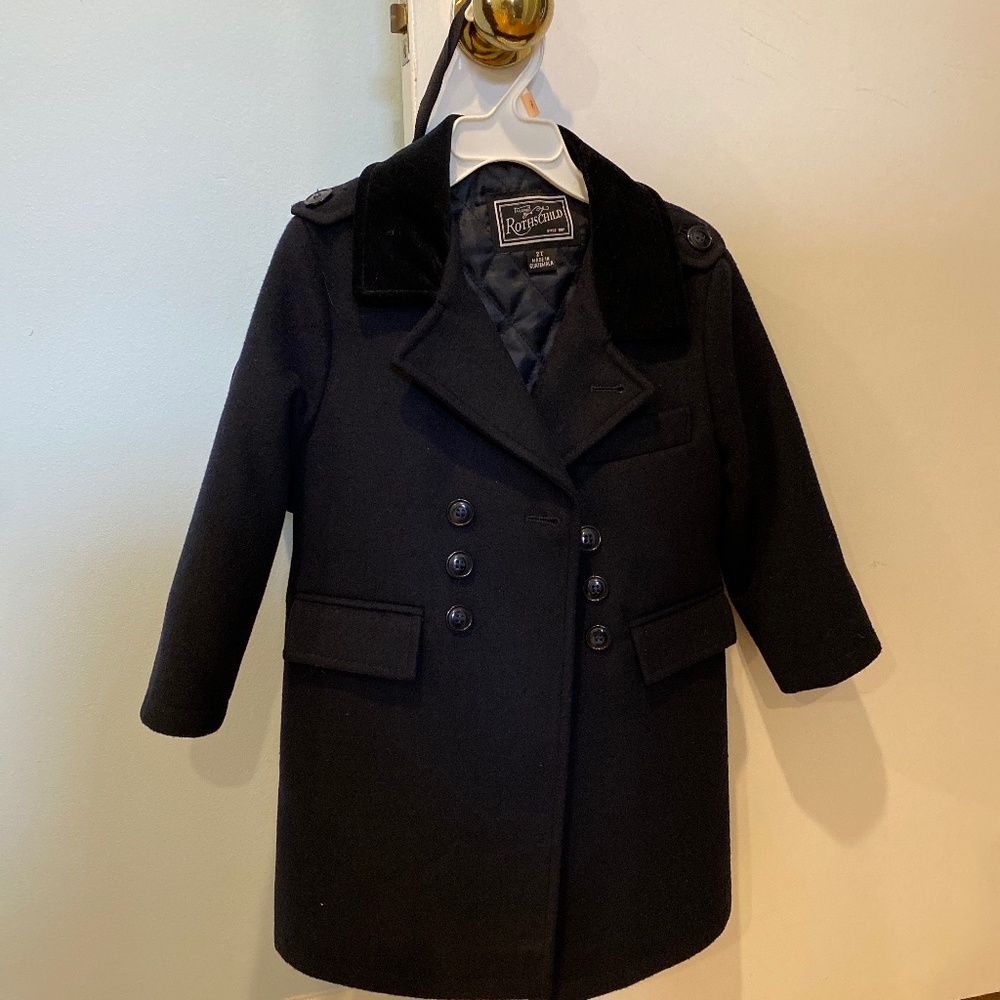 NEVER WORN Children’s Vintage Rothschild Black Wool Dress Coat